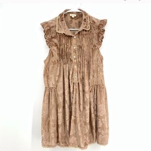 POL Velvet Floral Babydoll Ruffle Blouse Size M